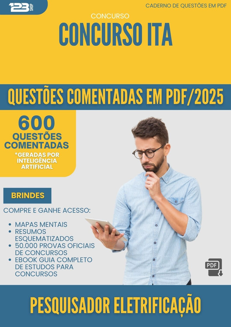1000 Questões Comentadas para Concurso Pesquisador Eletrificacao da Prefeitura Ita 2025 - 600 Questões