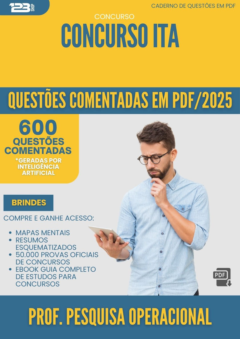 1000 Questões Comentadas para Concurso Professor Pesquisa Operacional da Prefeitura Ita 2025 - 600 Questões