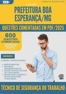 1000 Questões Comentadas para Concurso Tecnico De Seguranca Do Trabalho da Prefeitura Boa Esperanca Mg 2025 - 600 Questões