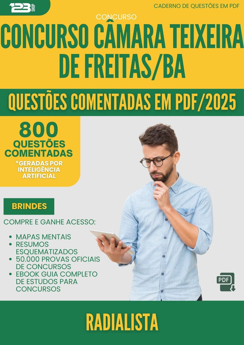 1000 Questões Comentadas para Concurso Radialista Camara da Prefeitura Teixeira De Freitas Ba 2025 - 800 Questões