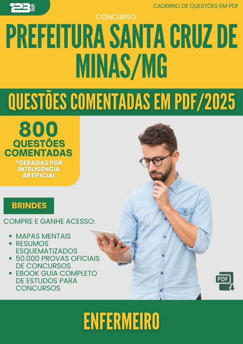 1000 Questões Comentadas para Concurso Enfermeiro Santa da Prefeitura Cruz De Minas Mg 2025 - 800 Questões