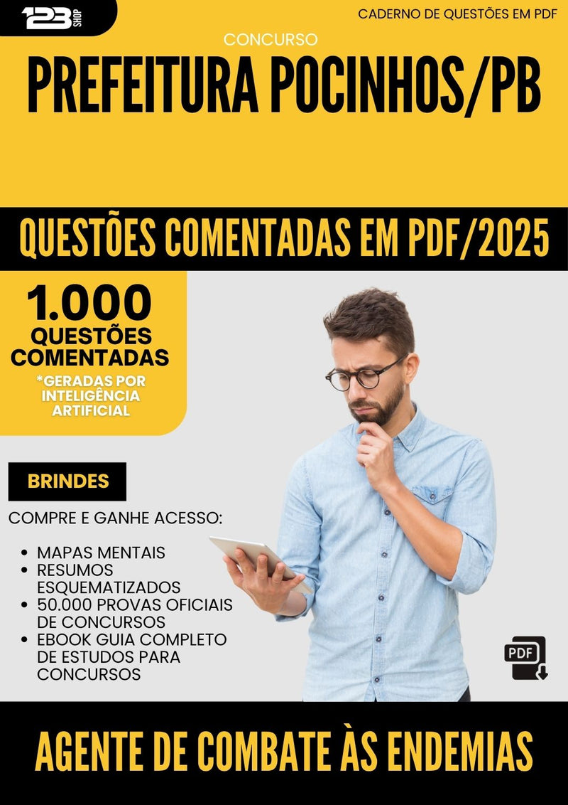 1000 Questões Comentadas para Concurso Agente De Combate As Endemias da Prefeitura Pocinhos Pb 2025 - 1000 Questões
