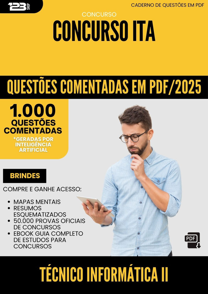 1000 Questões Comentadas para Concurso Tecnico Informatica Ii da Prefeitura Ita 2025 - 1000 Questões