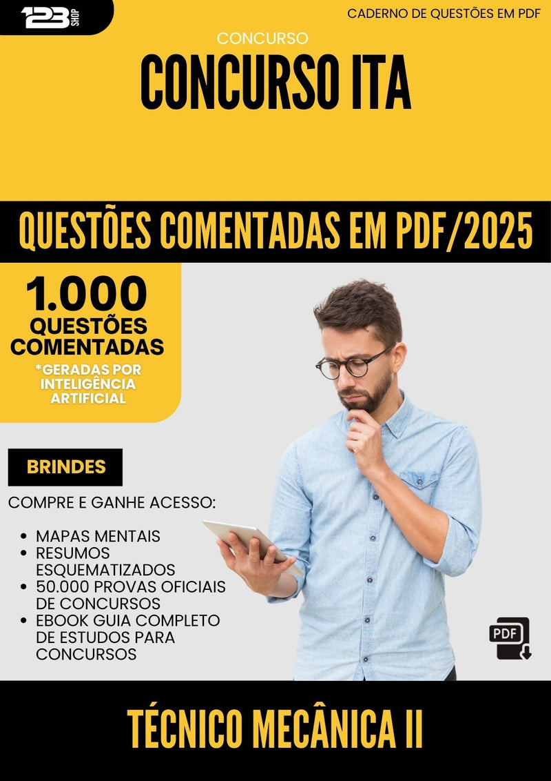 1000 Questões Comentadas para Concurso Tecnico Mecanica Ii da Prefeitura Ita 2025 - 1000 Questões