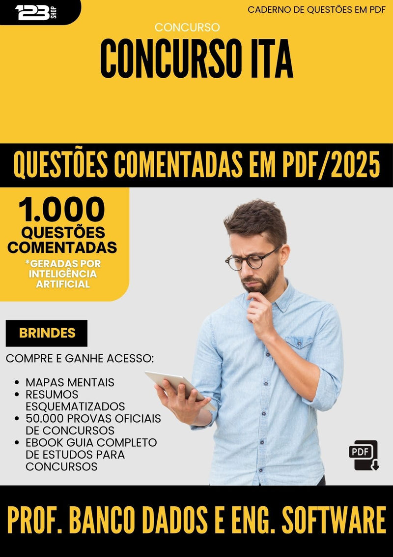 1000 Questões Comentadas para Concurso Professor Banco De Dados E Engenharia De Software da Prefeitura Ita 2025 - 1000 Questões