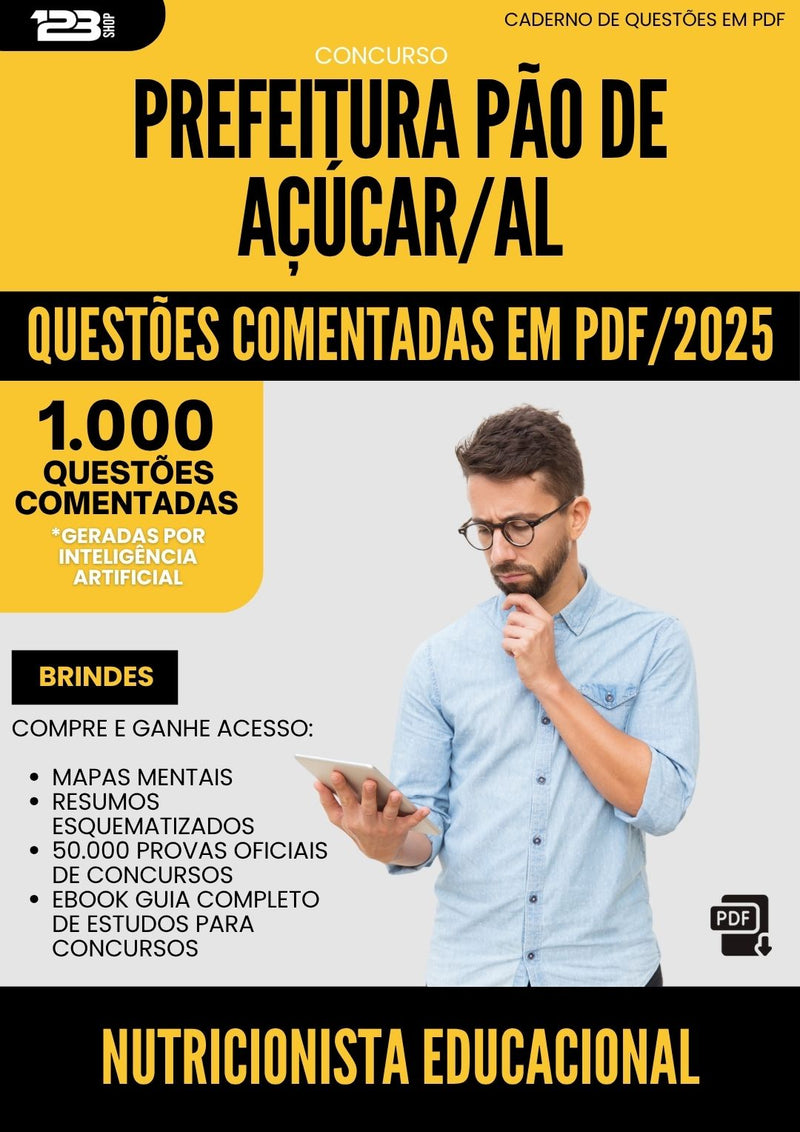 1000 Questões Comentadas para Concurso Nutricionista Educacional da Prefeitura Pao De Acucar Al 2025 - 1000 Questões