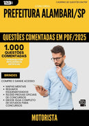 1000 Questões Comentadas para Concurso Motorista da Prefeitura Alambari Sp 2025 - 1000 Questões