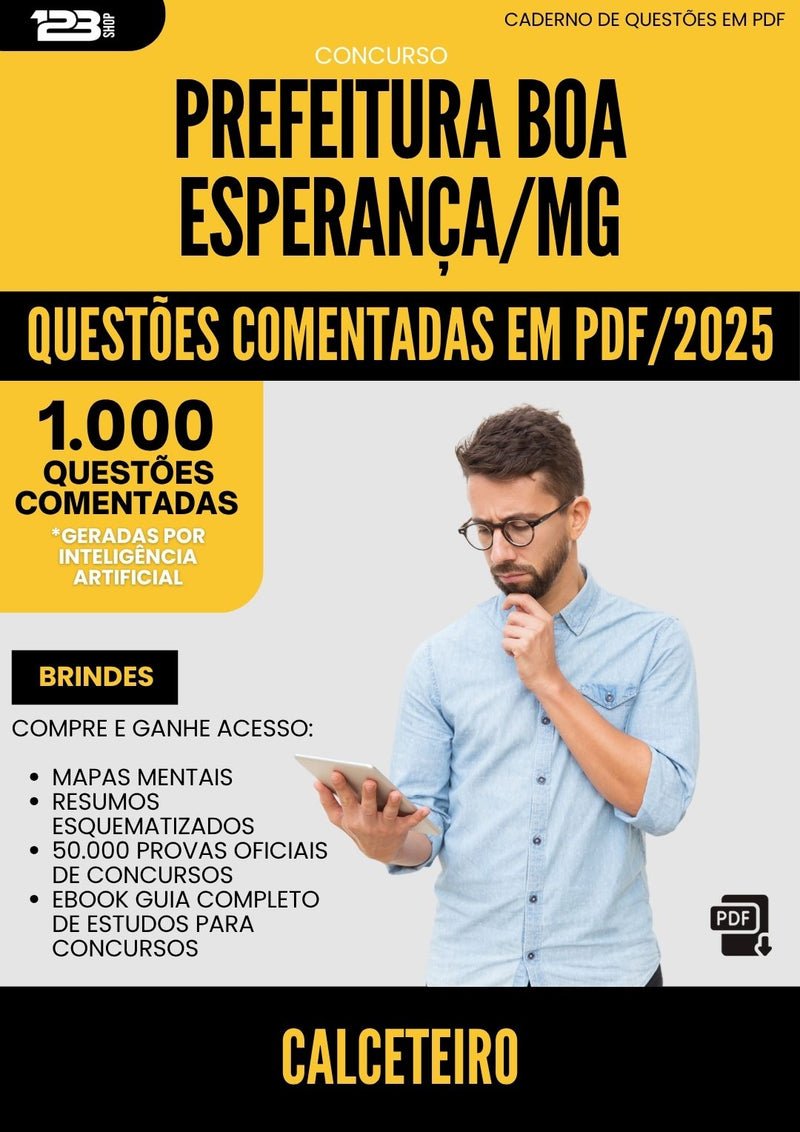 1000 Questões Comentadas para Concurso Calceteiro da Prefeitura Boa Esperanca Mg 2025 - 1000 Questões