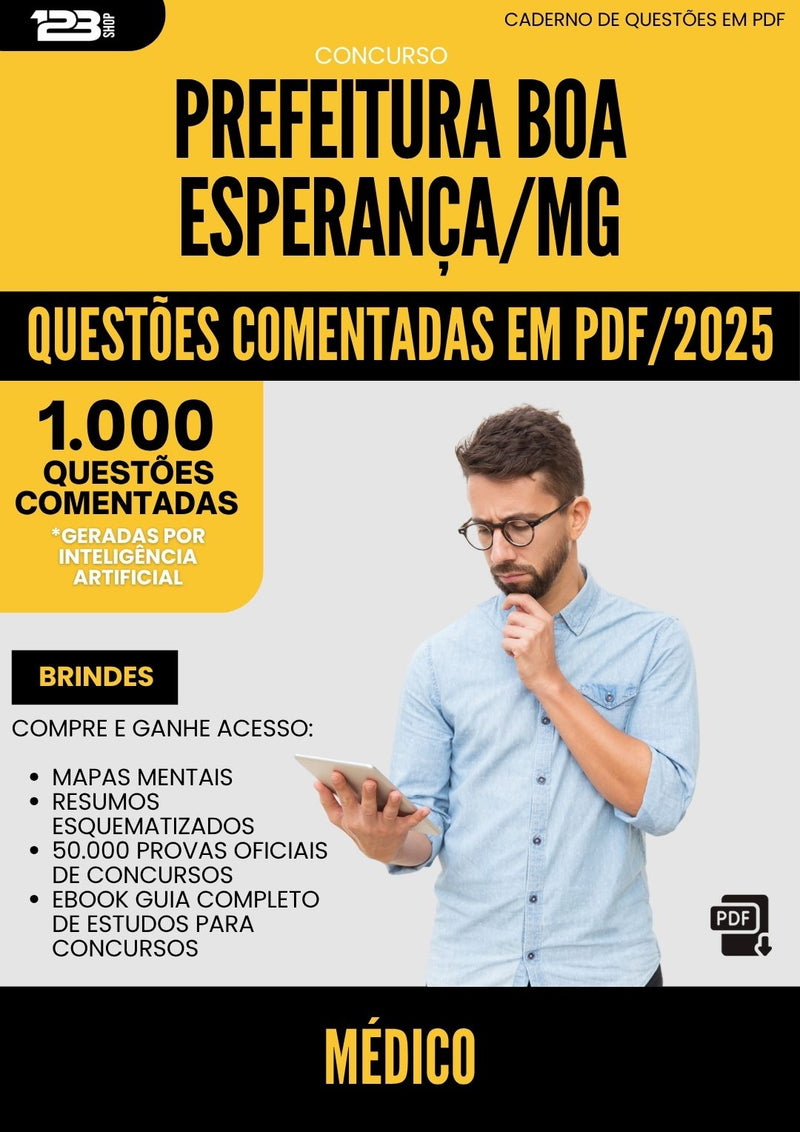 1000 Questões Comentadas para Concurso Medico da Prefeitura Boa Esperanca Mg 2025 - 1000 Questões