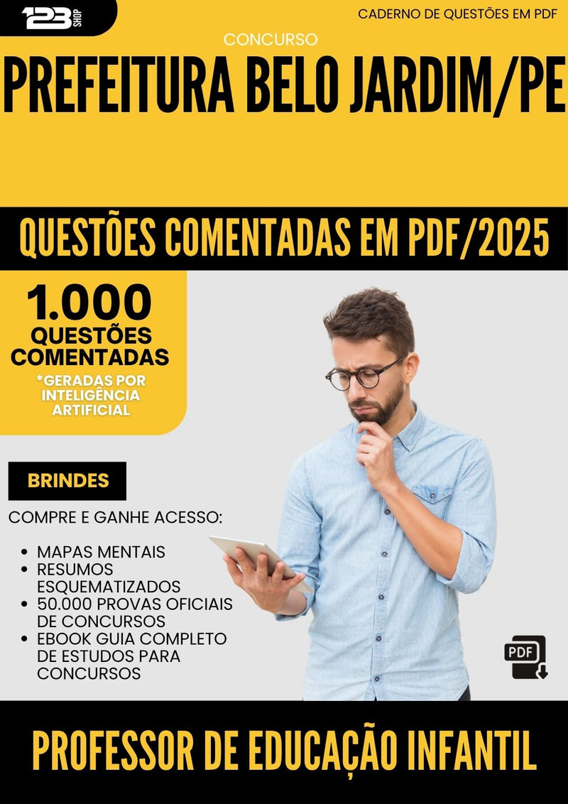 1000 Questões Comentadas para Concurso Professor De Educacao Infantil da Prefeitura Belo Jardim Pe 2025 - 1000 Questões