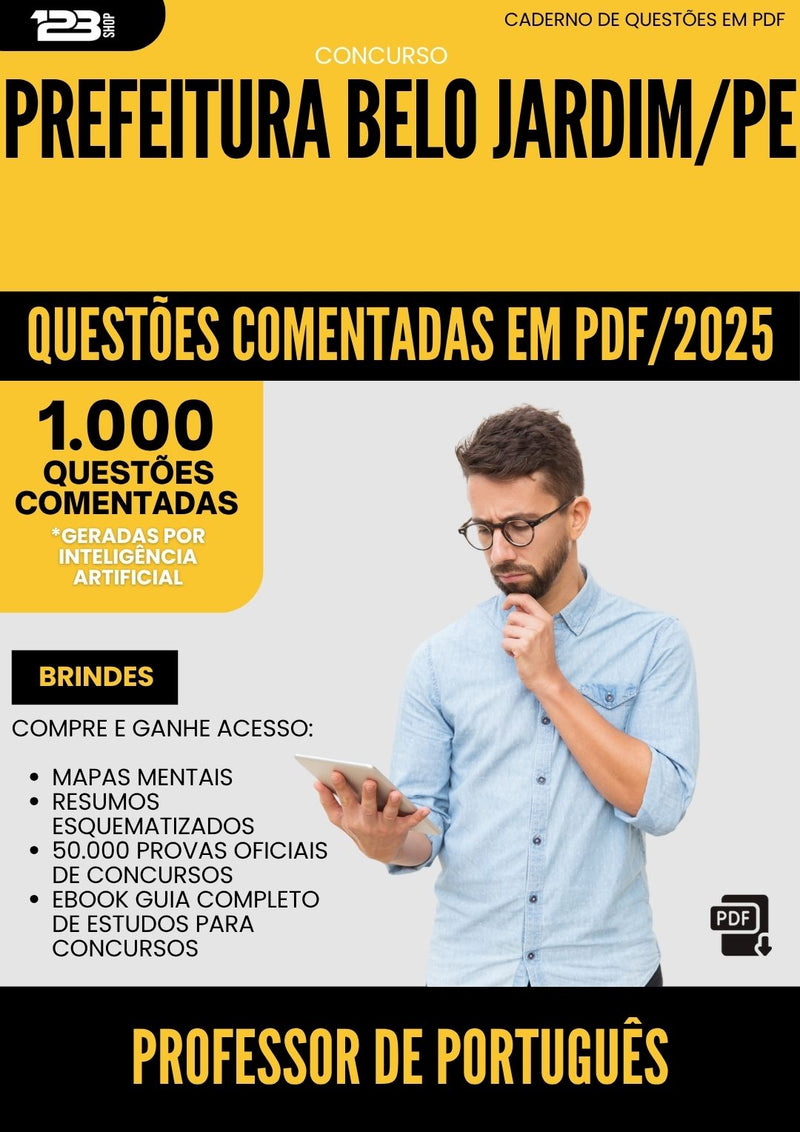 1000 Questões Comentadas para Concurso Professor De Portugues da Prefeitura Belo Jardim Pe 2025 - 1000 Questões