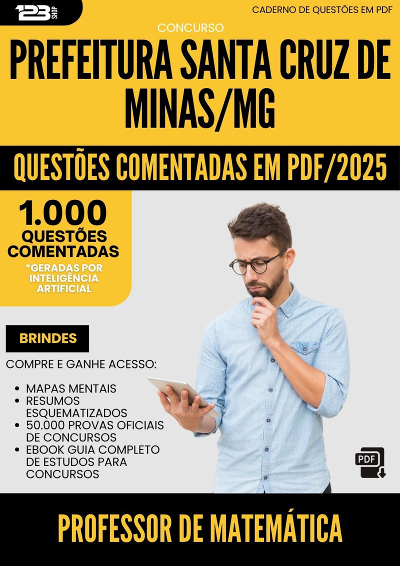 1000 Questões Comentadas para Concurso Professor De Matematica Santa da Prefeitura Cruz De Minas Mg 2025 - 1000 Questões