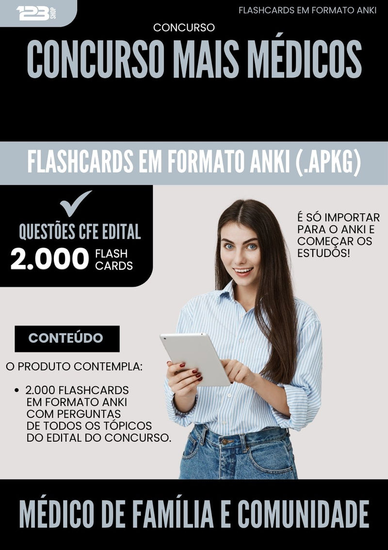 Flashcards para Concurso Mais Medicos 2025 Medico De Familia E Comunidade - 2000 Flashcards de Acordo com Edital