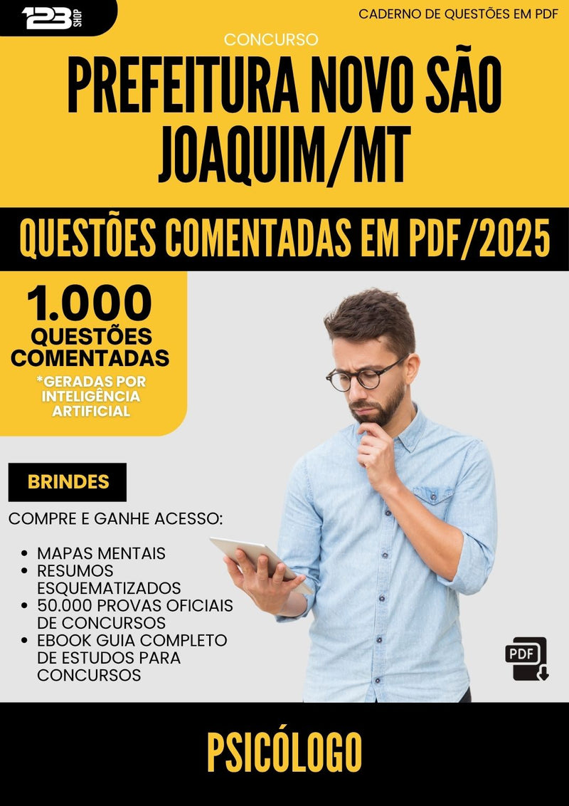 1000 Questões Comentadas para Concurso Psicologo Prefeitura da Prefeitura Novo Sao Joaquim Mt 2025 - 1000 Questões