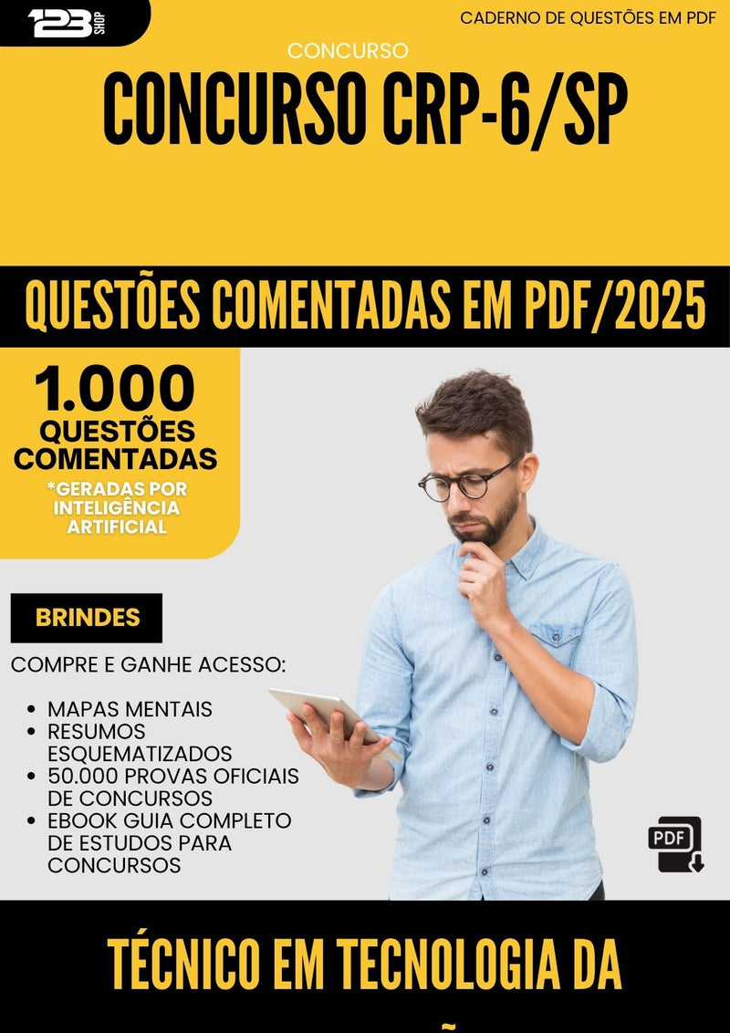 1000 Questões Comentadas para Concurso Tecnico Em Tecnologia Da Informacao Crp 6 Sp 2025 - 1000 Questões