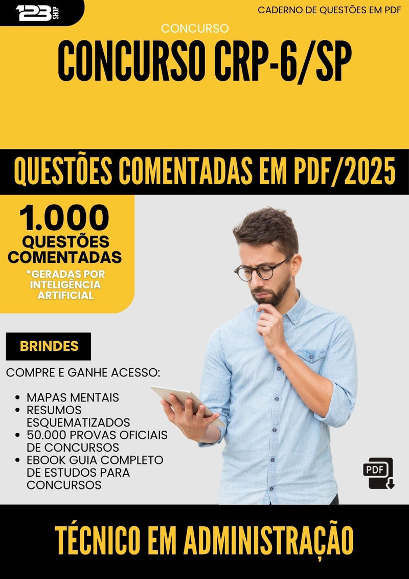 1000 Questões Comentadas para Concurso Tecnico Em Administracao Crp 6 Sp 2025 - 1000 Questões
