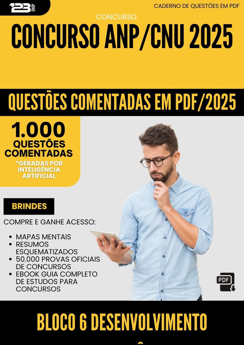 1000 Questões Comentadas para Concurso Bloco 6 Desenvolvimento Socioeconomico Anp Cnu 2025 - 1000 Questões
