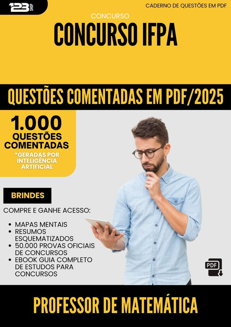 1000 Questões Comentadas para Concurso Professor De Matematica Ifpa 2025 - 1000 Questões