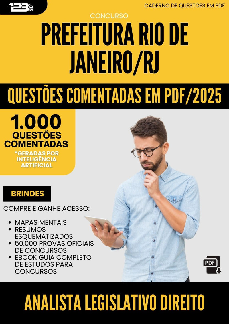 1000 Questões Comentadas para Concurso Analista Legislativo Direito da Prefeitura Rio De Janeiro Rj 2025 - 1000 Questões