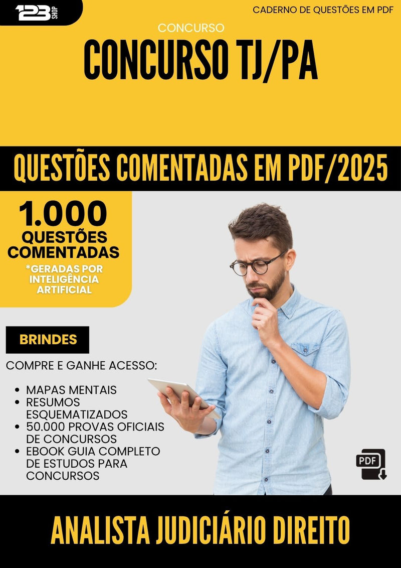 1000 Questões Comentadas para Concurso Analista Judiciario Direito Tj Pa 2025 - 1000 Questões