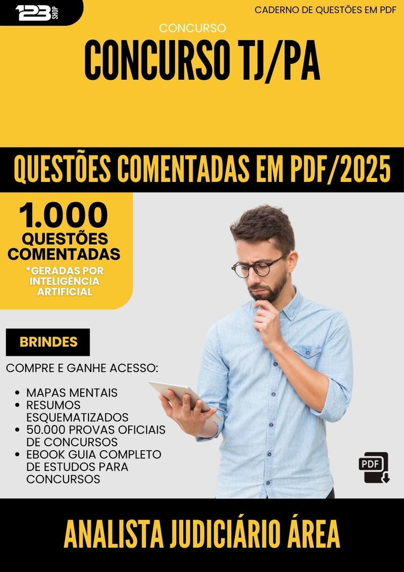 1000 Questões Comentadas para Concurso Analista Judiciario Area Administrativa Tj Pa 2025 - 1000 Questões