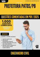 1000 Questões Comentadas para Concurso Engenheiro Civil da Prefeitura Patos Pb 2025 - 1000 Questões