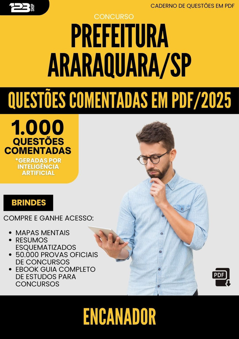 1000 Questões Comentadas para Concurso Encanador da Prefeitura Araraquara Sp 2025 - 1000 Questões