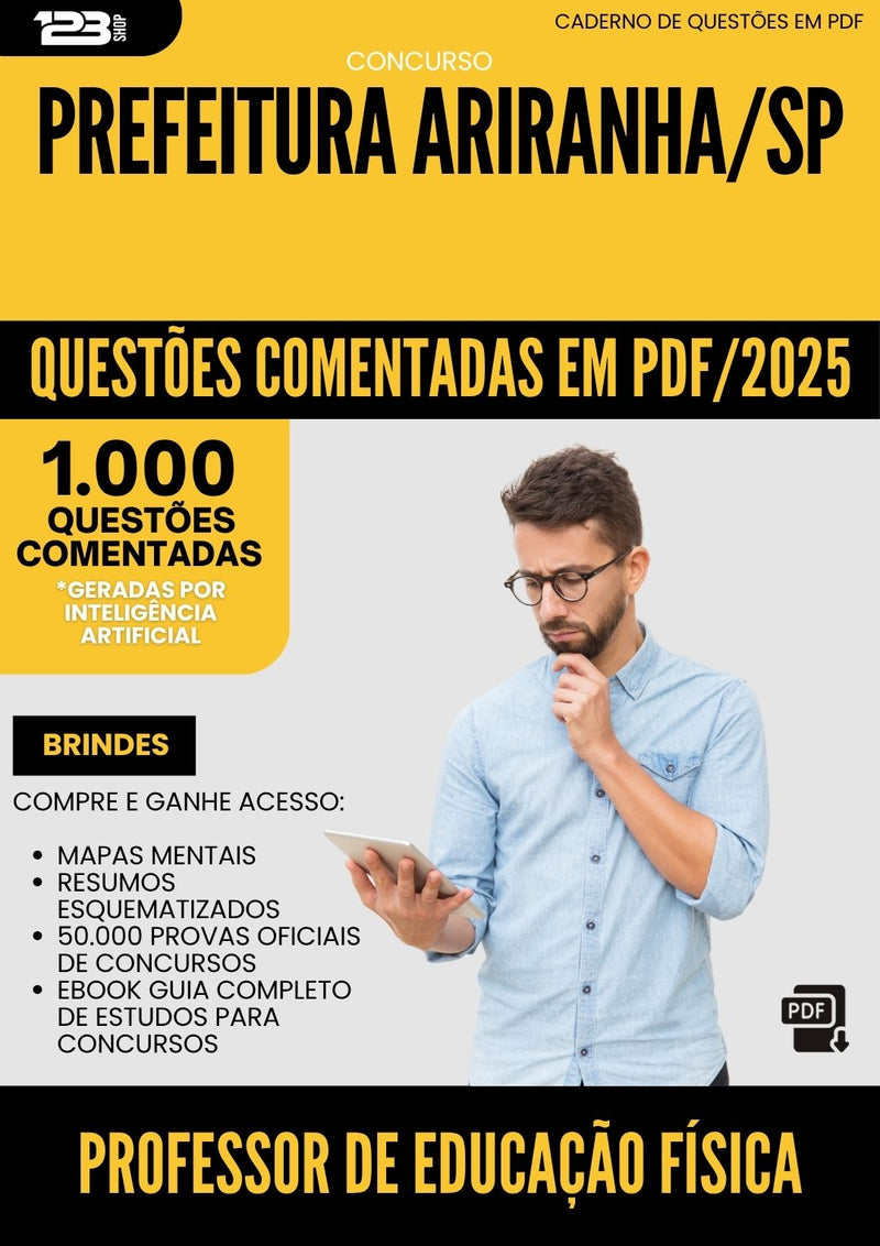 1000 Questões Comentadas para Concurso Professor De Educacao Fisica da Prefeitura Ariranha Sp 2025 - 1000 Questões