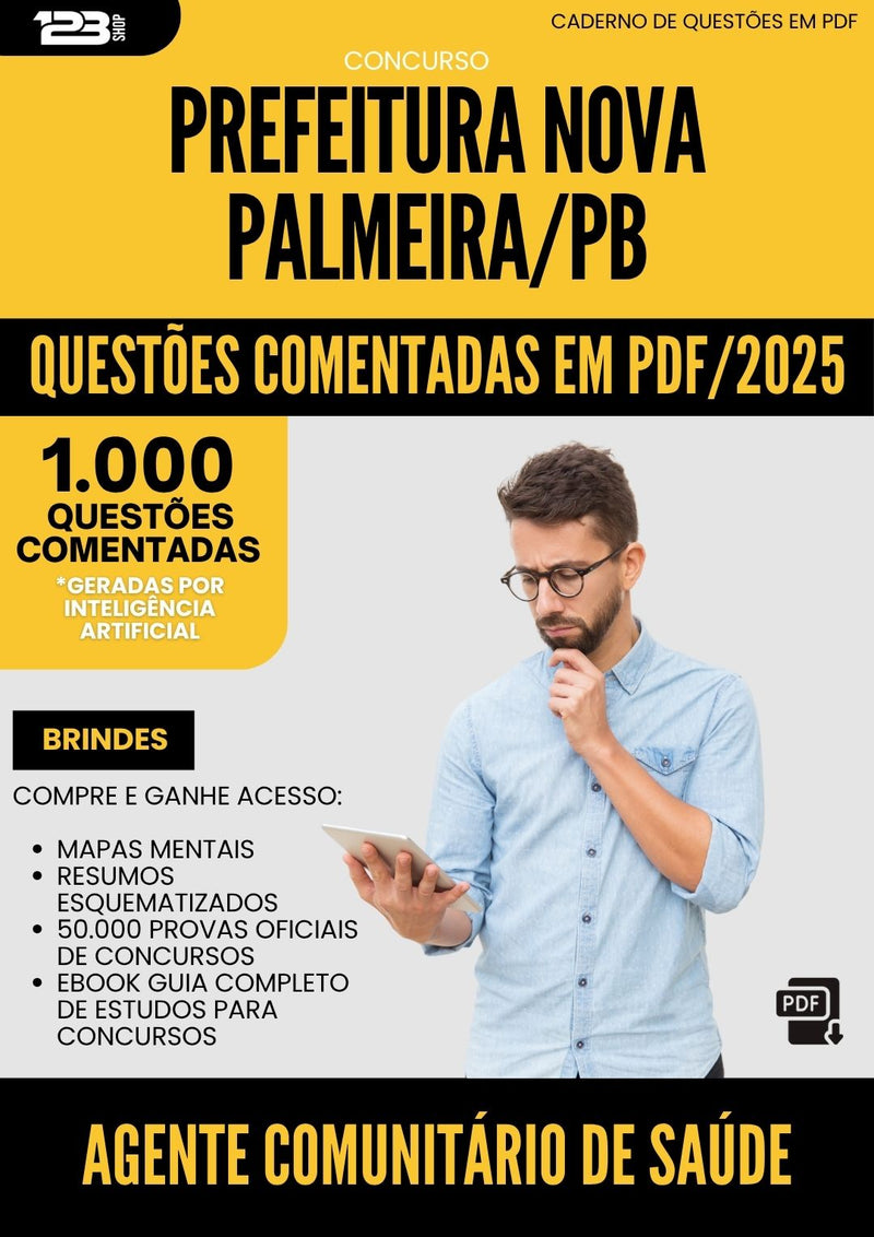 1000 Questões Comentadas para Concurso Agente Comunitario De Saude da Prefeitura Nova Palmeira Pb 2025 - 1000 Questões