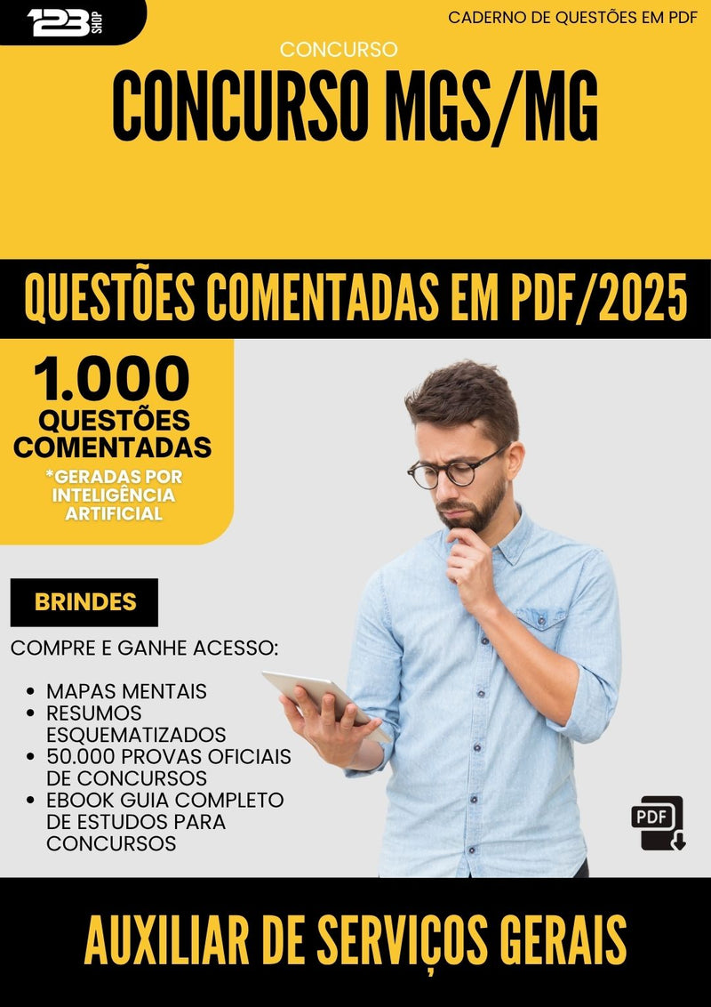 1000 Questões Comentadas para Concurso Mgs Mg 2025 Auxiliar De Servicos Gerais - 1000 Questões