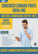 1000 Questões Comentadas para Concurso Agente Administrativo Engenharia Camara da Prefeitura Ponte Nova Mg 2025 - 600 Questões