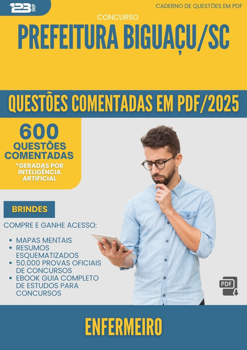 1000 Questões Comentadas para Concurso Enfermeiro da Prefeitura Biguacu Sc 2025 - 600 Questões