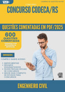 1000 Questões Comentadas para Concurso Engenheiro Civil Codeca Rs 2025 - 600 Questões