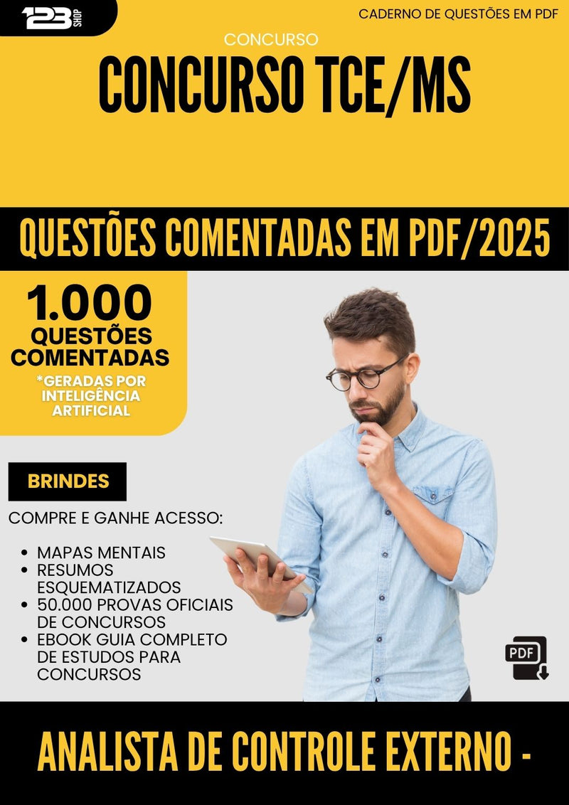 1000 Questões Comentadas para Concurso Analista De Controle Externo Direito Tce Ms 2025 - 1000 Questões