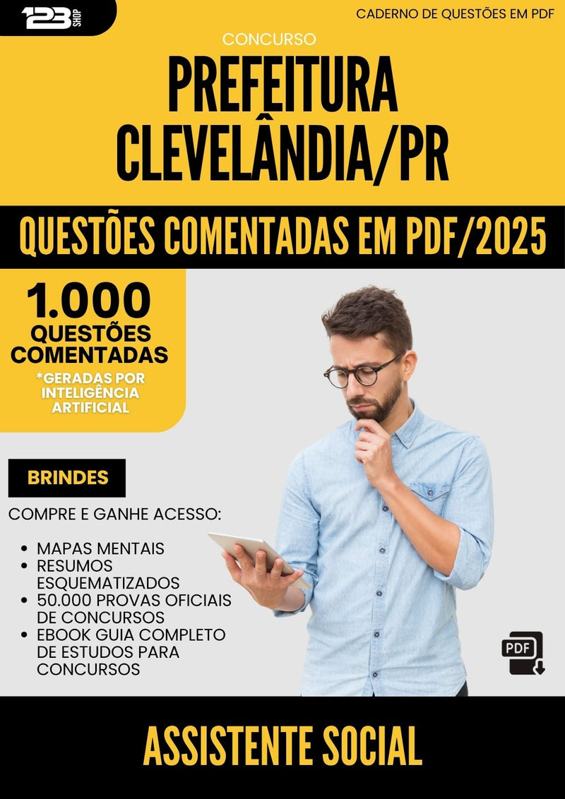 1000 Questões Comentadas para Concurso Assistente Social da Prefeitura Clevelandia Pr 2025 - 1000 Questões