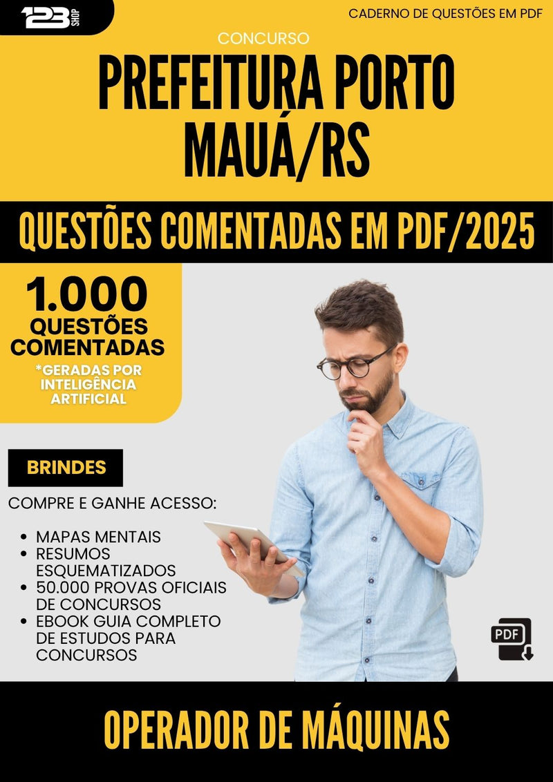 1000 Questões Comentadas para Concurso Operador De Maquinas Porto da Prefeitura Maua Rs 2025 - 1000 Questões