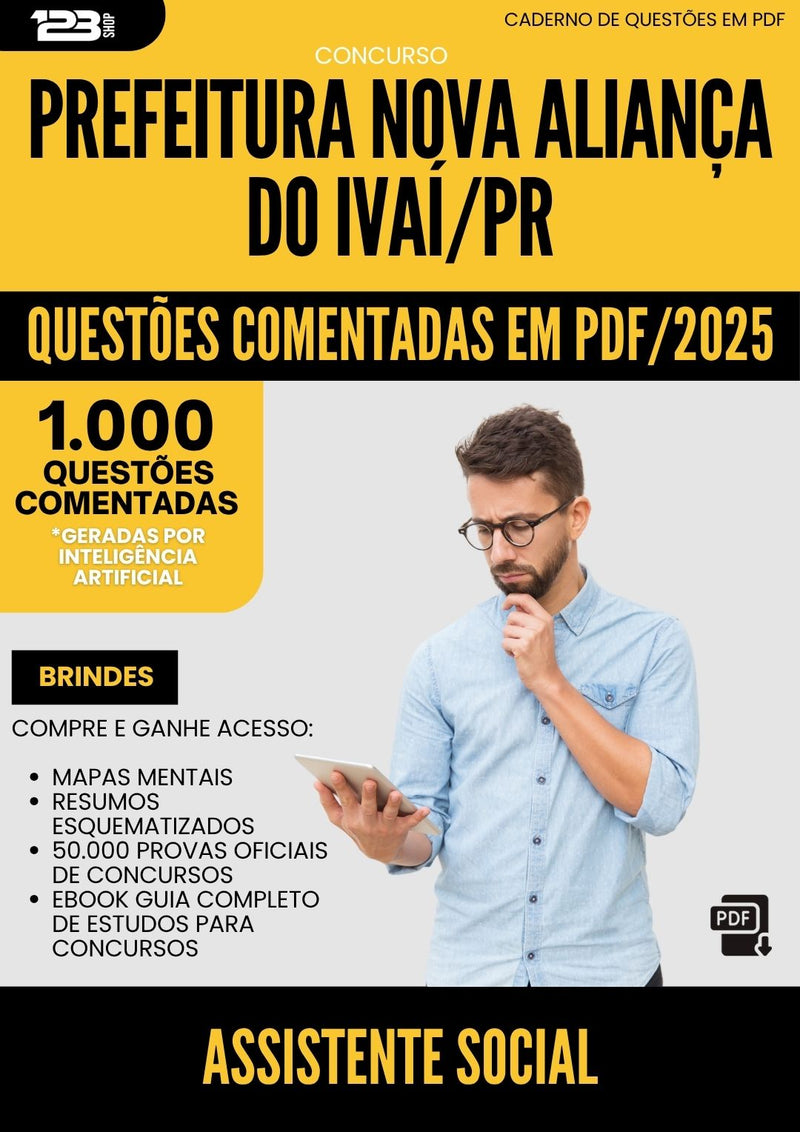 1000 Questões Comentadas para Concurso Assistente Social Nova da Prefeitura Alianca Do Ivai Pr 2025 - 1000 Questões