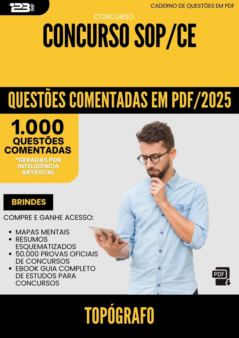 1000 Questões Comentadas para Concurso Topografo Sop Ce 2025 - 1000 Questões