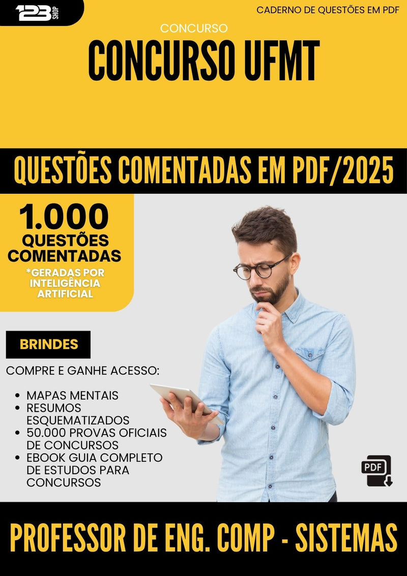 1000 Questões Comentadas para Concurso Professor De Engenharia Da Computacao Sistemas Ufmt 2025 - 1000 Questões