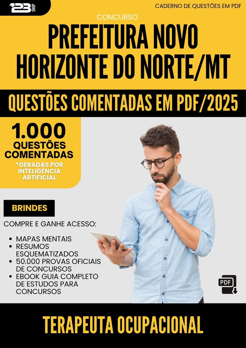 1000 Questões Comentadas para Concurso Terapeuta Ocupacional Novo da Prefeitura Horizonte Do Norte Mt 2025 - 1000 Questões