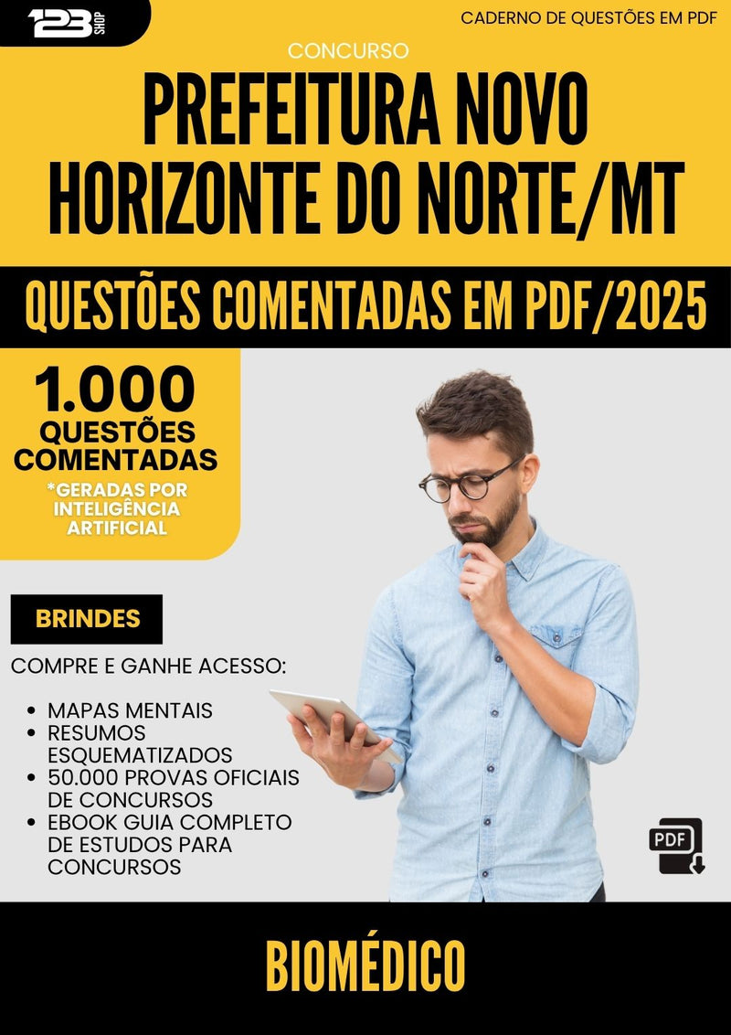 1000 Questões Comentadas para Concurso Biomedico Novo da Prefeitura Horizonte Do Norte Mt 2025 - 1000 Questões