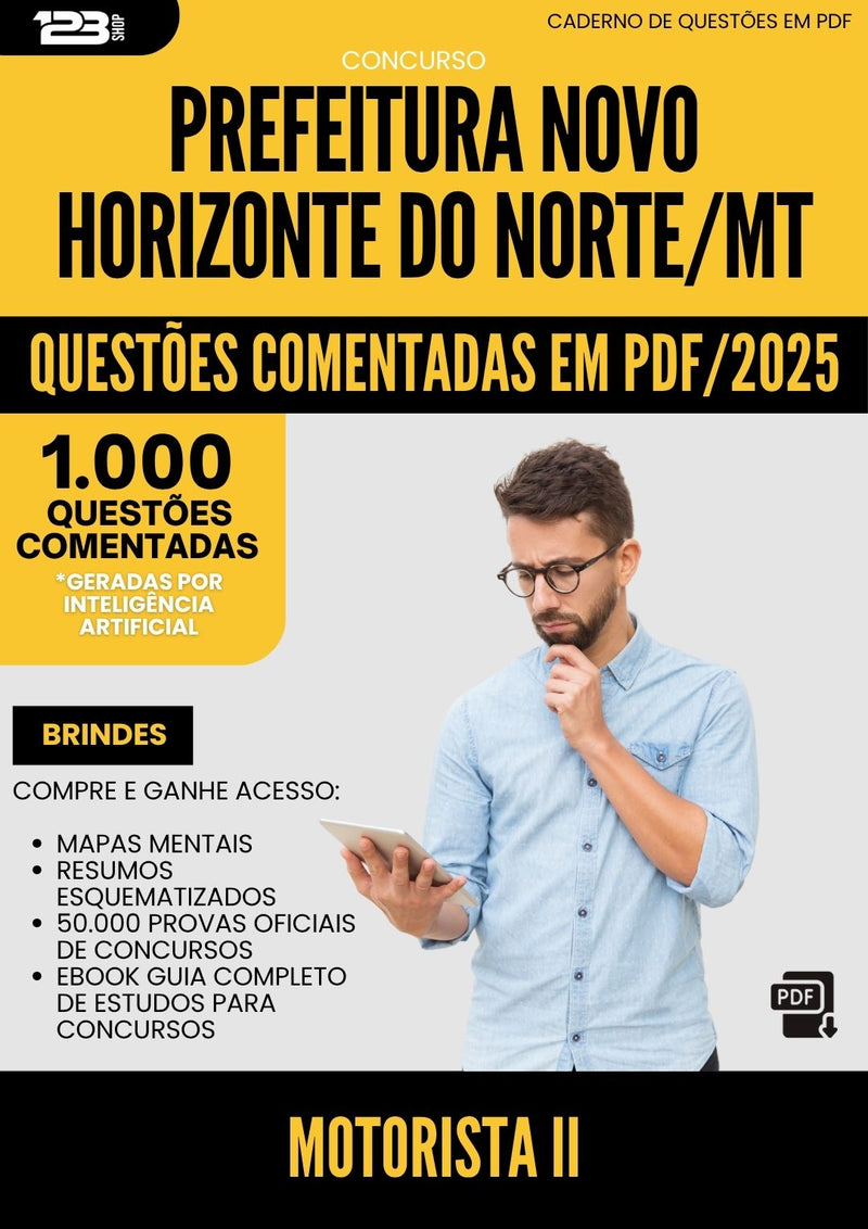 1000 Questões Comentadas para Concurso Motorista Ii Novo da Prefeitura Horizonte Do Norte Mt 2025 - 1000 Questões