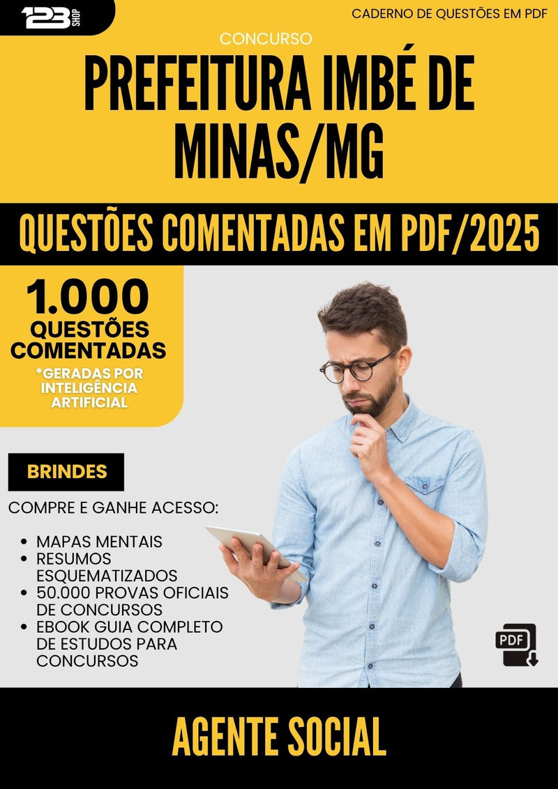 1000 Questões Comentadas para Concurso Agente Social da Prefeitura Imbe De Minas Mg 2025 - 1000 Questões