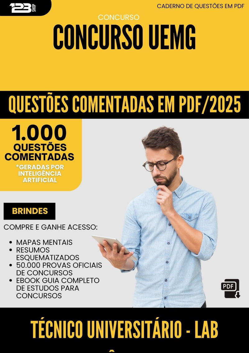 1000 Questões Comentadas para Concurso Tecnico Universitario Laboratorio De Ciencias Uemg 2025 - 1000 Questões