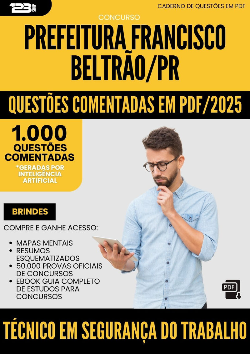 1000 Questões Comentadas para Concurso Tecnico Em Seguranca Do Trabalho da Prefeitura Francisco Beltrao Pr 2025 - 1000 Questões