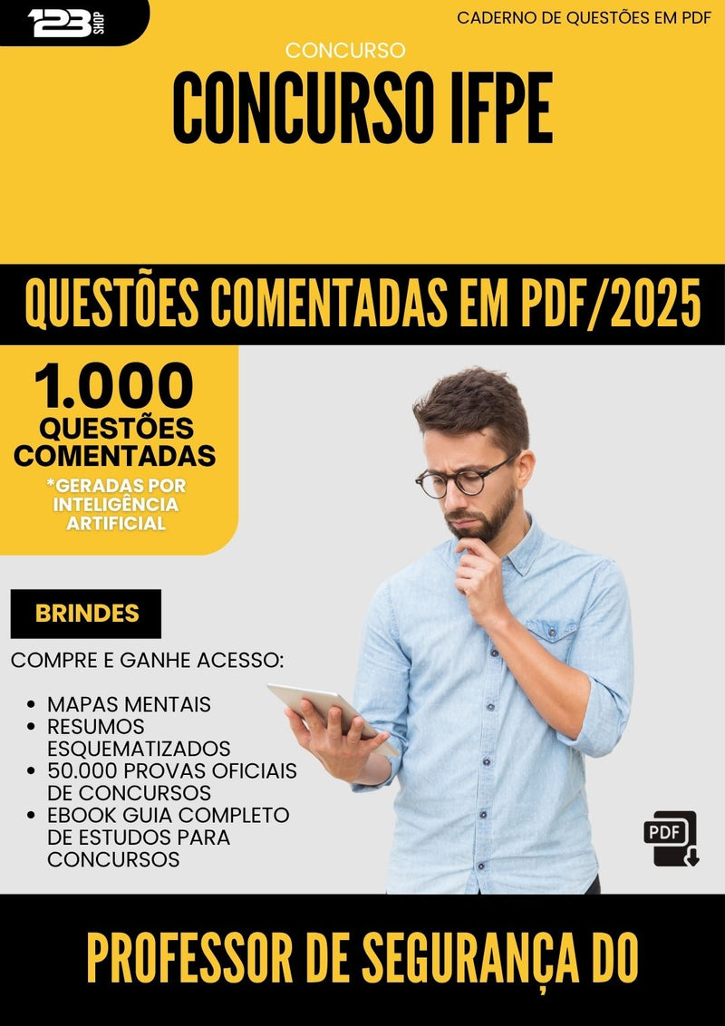 1000 Questões Comentadas para Concurso Professor De Seguranca Do Trabalho Ifpe 2025 - 1000 Questões