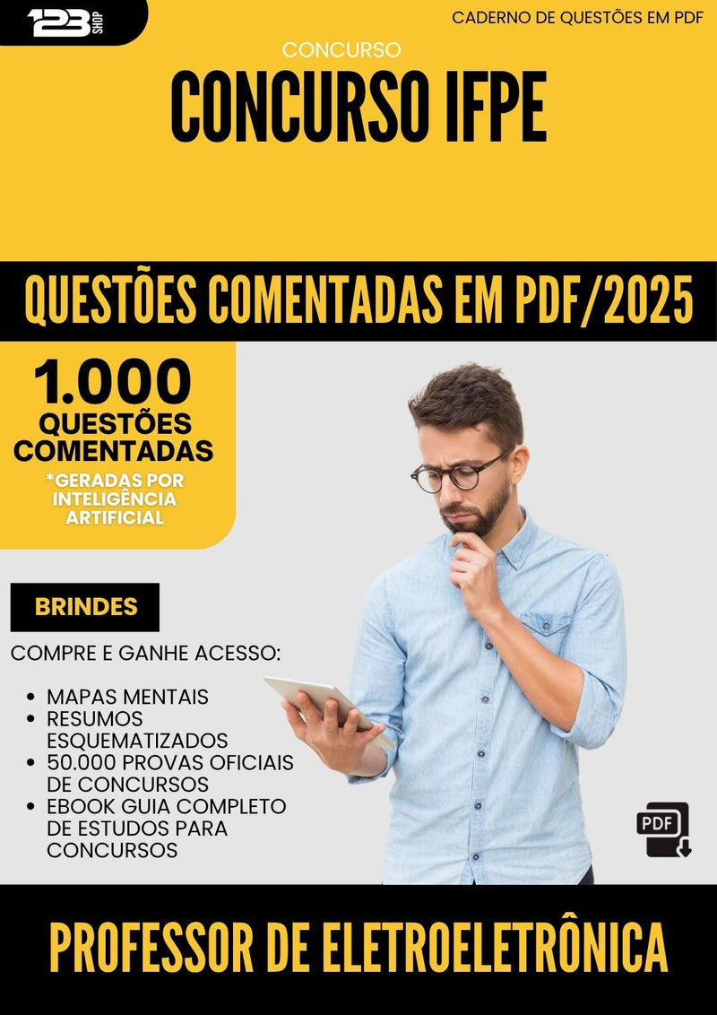 1000 Questões Comentadas para Concurso Professor De Eletroeletronica Ifpe 2025 - 1000 Questões