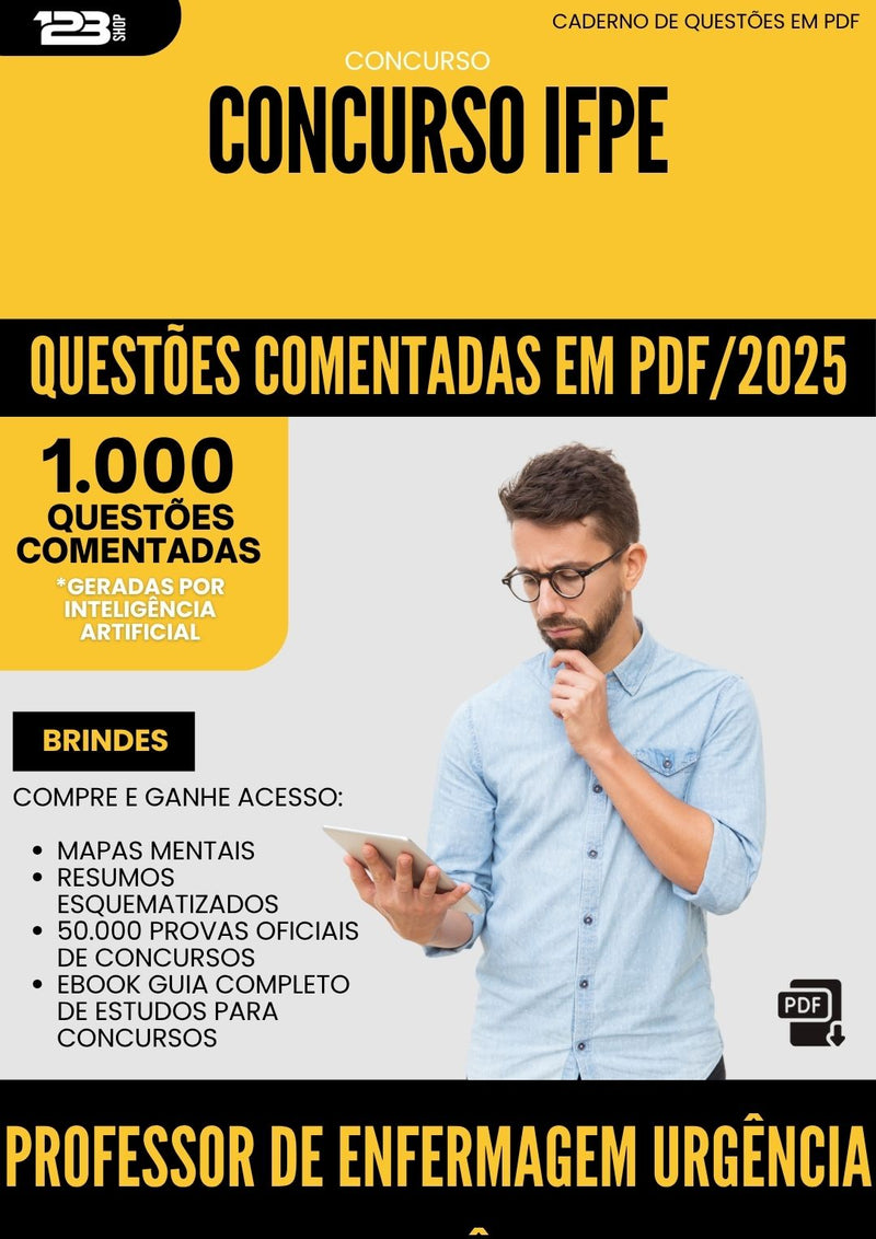 1000 Questões Comentadas para Concurso Professor De Enfermagem Urgencia E Emergencia Ifpe 2025 - 1000 Questões