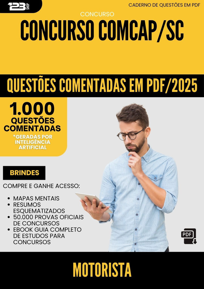 1000 Questões Comentadas para Concurso Motorista Comcap Sc 2025 - 1000 Questões