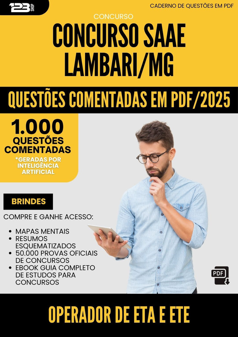 1000 Questões Comentadas para Concurso Operador De Eta E Ete Saae da Prefeitura Lambari Mg 2025 - 1000 Questões